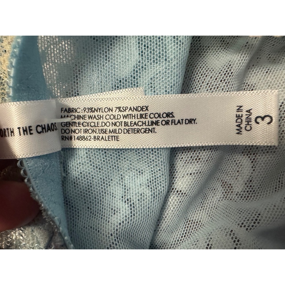 Torrid Curve Lace Bralette Womens 3 Blue Pastel Tie Dye Floral Longline Wireless - Picture 7 of 7